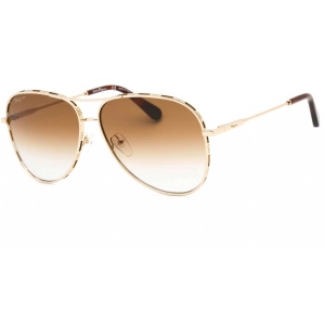 Salvatore Ferragamo Women's Sunglasses - Yellow Gold/Caramel Metal Frame | SF268S 793