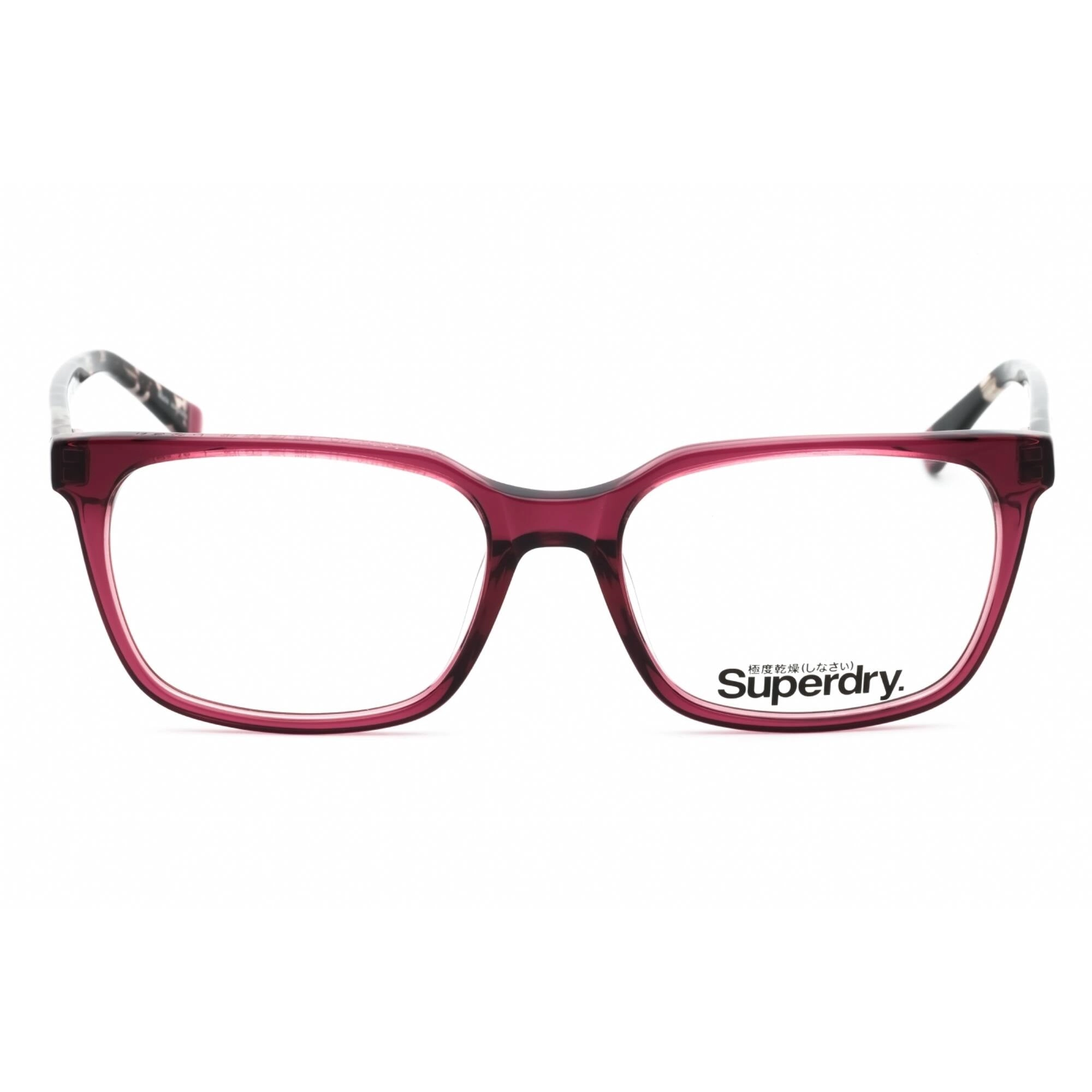 Superdry Unisex Eyeglasses - Plum/Black Plastic Square Full Rim Frame | SDO-OREGON 162