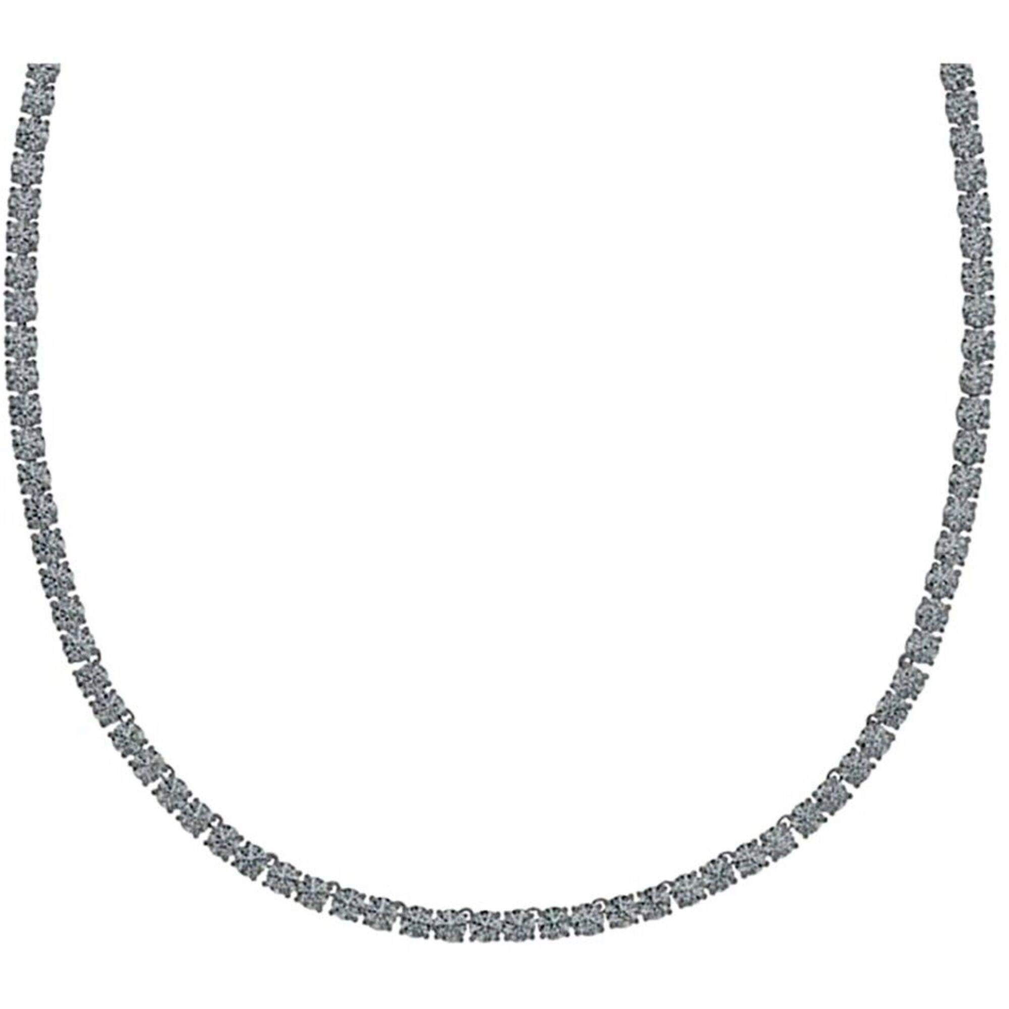 Swarovski Women's Necklace - Tennis Deluxe Black Crystals Rhodium Plated | 5517113