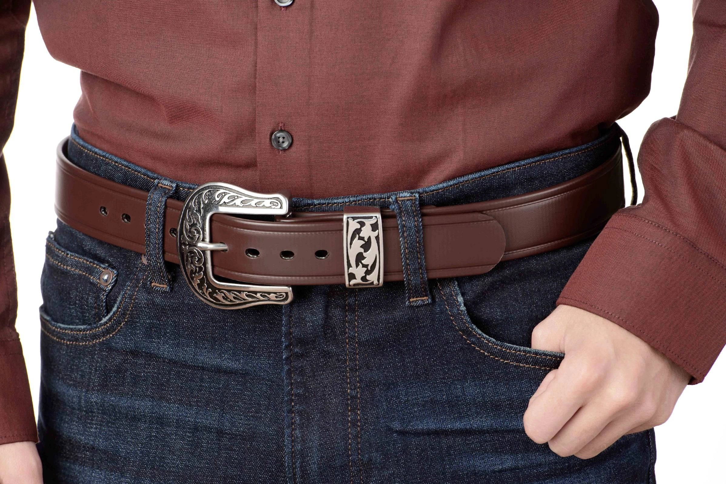The Hercules Belt™ -  Brown Max Thick With Western Buckle And Keeper 1.50" (H570BR)