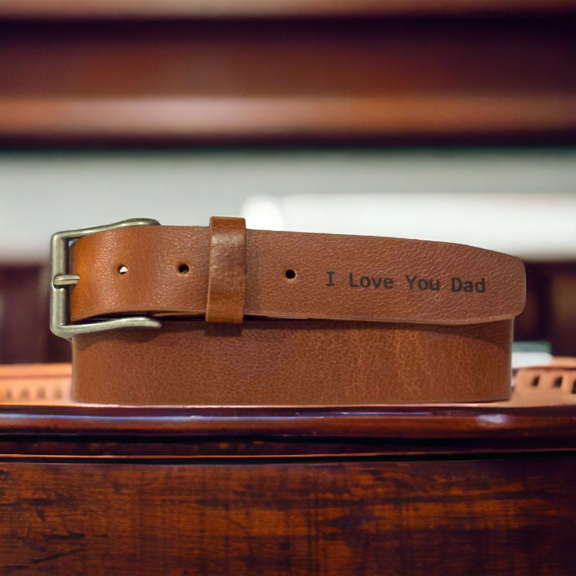 The Long Haul Belt - Black Custom Engraved Leather Belt
