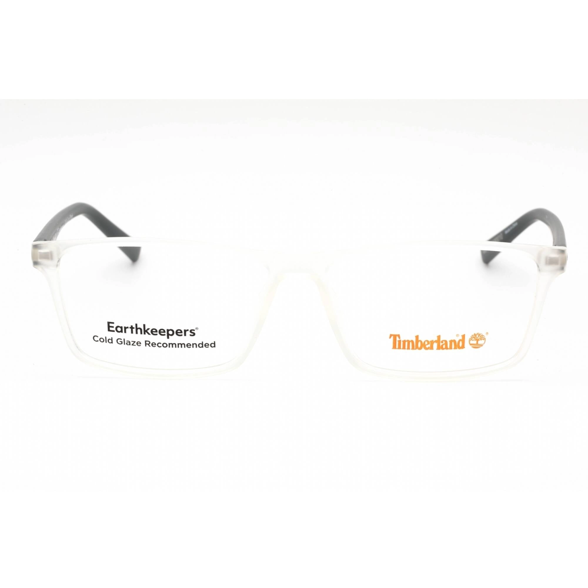 Timberland Men's Eyeglasses - Crystal Plastic Rectangular Full Rim Frame | TB1732 026