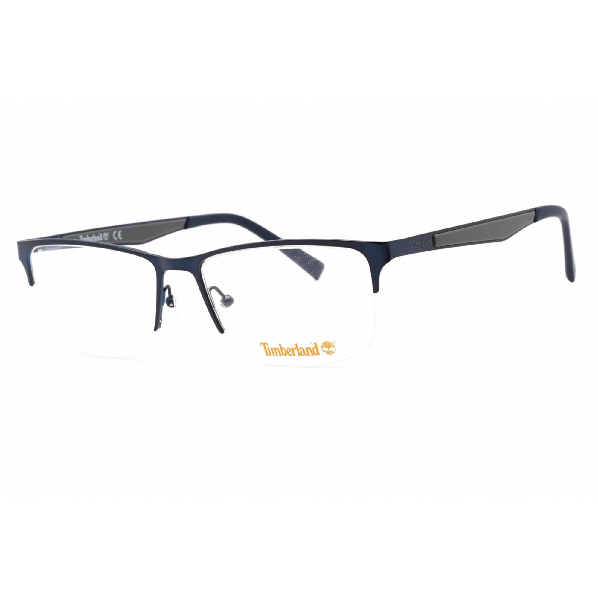 Timberland Men's Eyeglasses - Matte Blue Metal Rectangular Full Rim Frame | TB1709 091