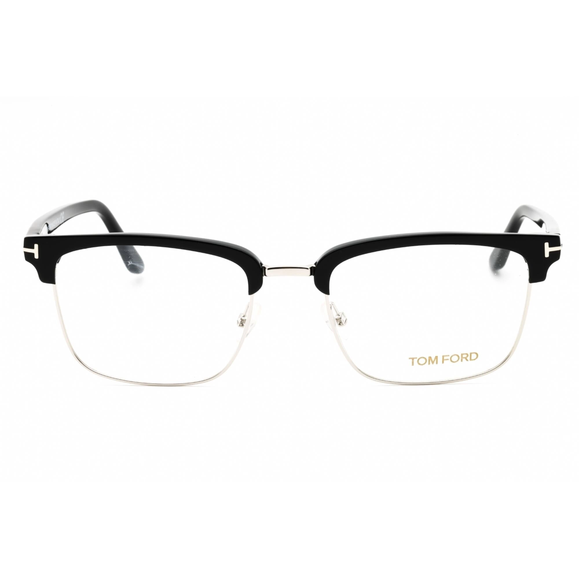 Tom Ford Men's Eyeglasses - Black Metal Square Full Rim Frame Clear Lens | FT5504 005