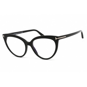 Tom Ford Men's Eyeglasses - Clear Lens Cat Eye Black Plastic Frame | FT5674-B 001