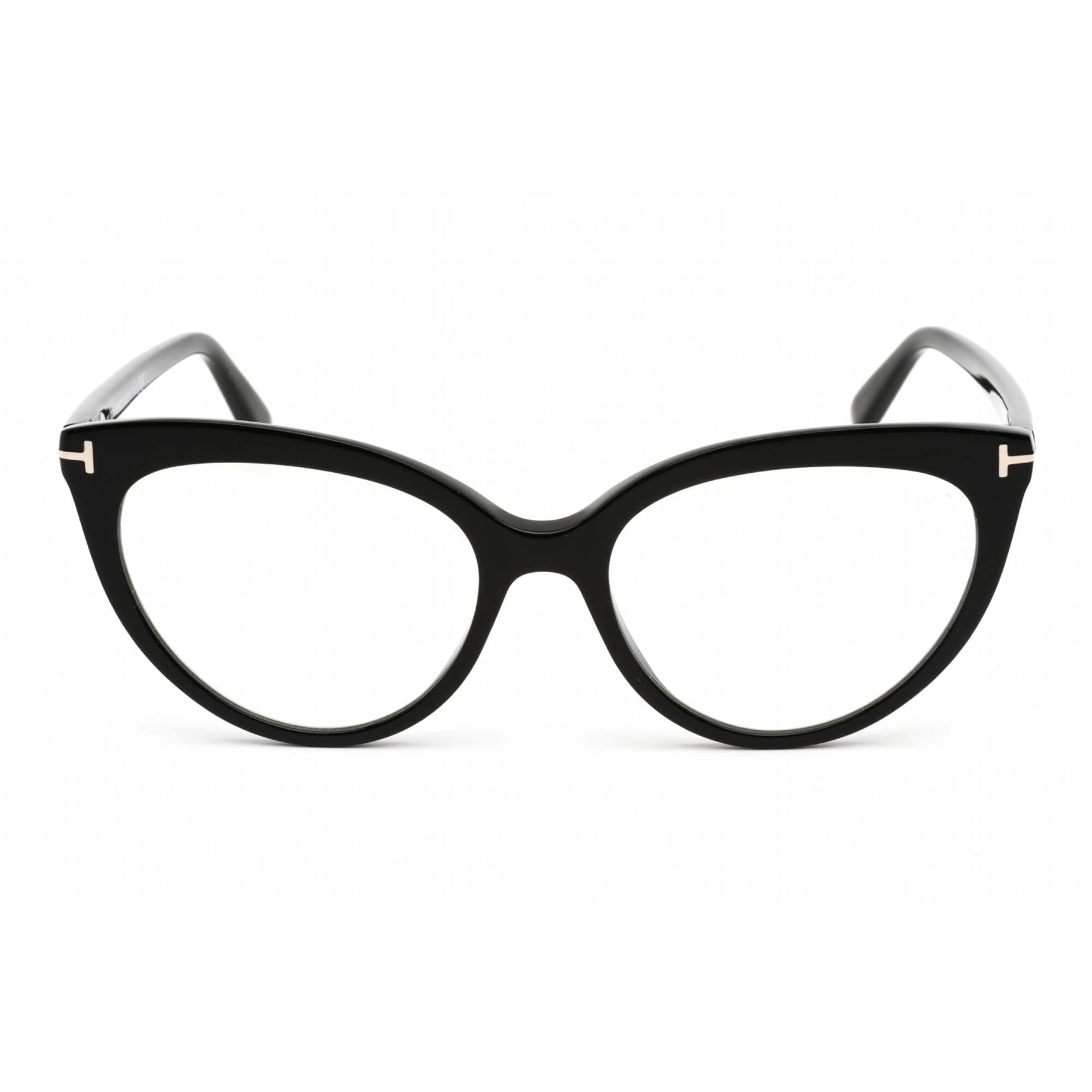 Tom Ford Men's Eyeglasses - Clear Lens Cat Eye Black Plastic Frame | FT5674-B 001