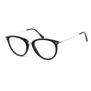 Tom Ford Men's Eyeglasses - Shiny Black Acetate/Metal Cat Eye Frame | FT5640-B 001