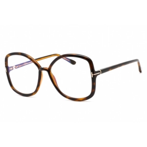 Tom Ford Women's Eyeglasses - Oversized Shape Dark Havana Acetate Frame | FT5845-B 052