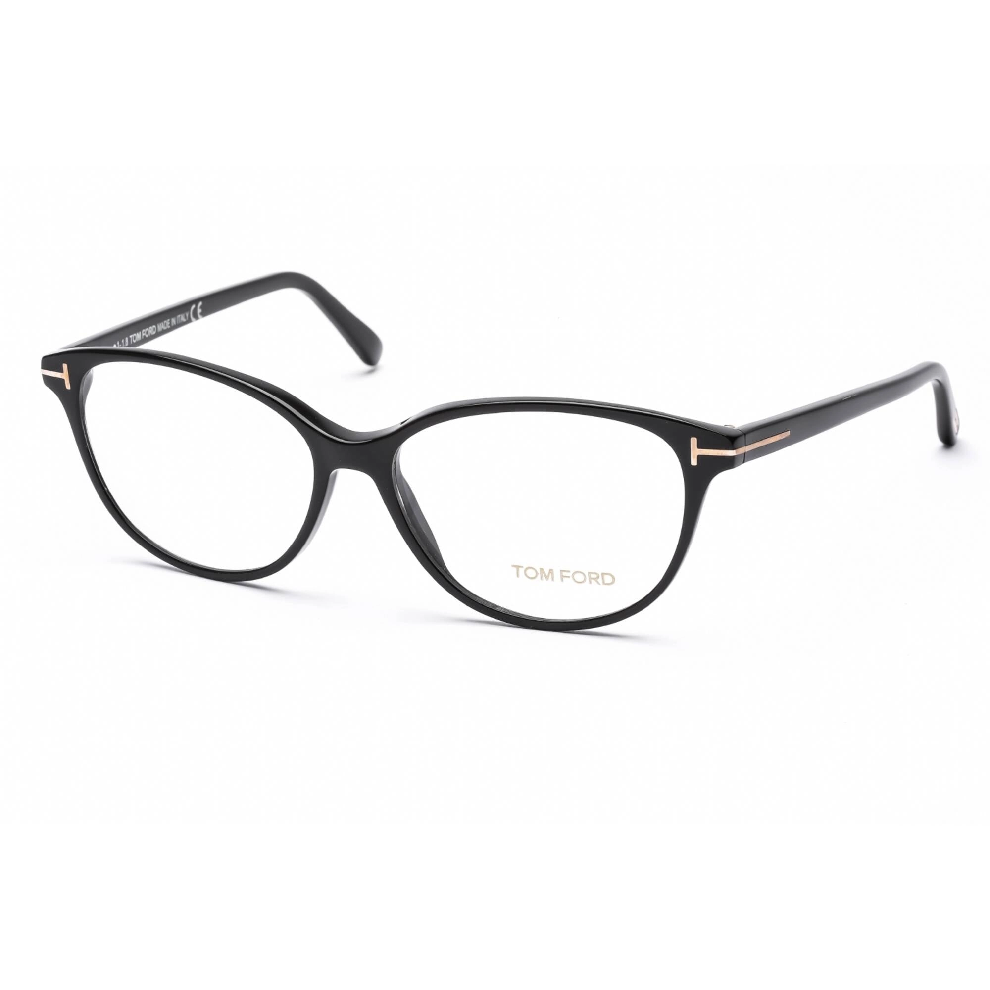 Tom Ford Women's Eyeglasses - Shiny Black Plastic Cat Eye Full Rim Frame | FT5421 001