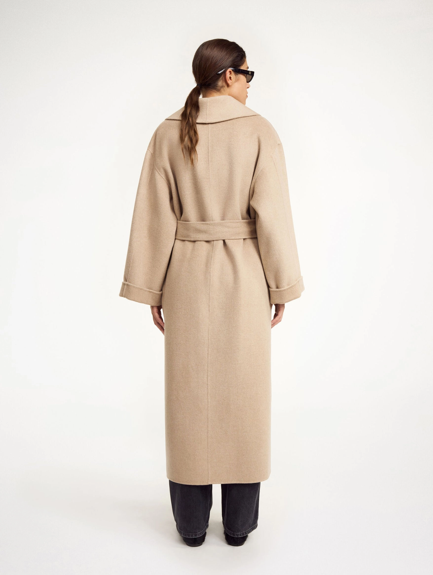 Trullem Wool Coat in Grey Brown