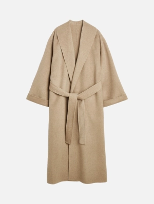 Trullem Wool Coat in Grey Brown