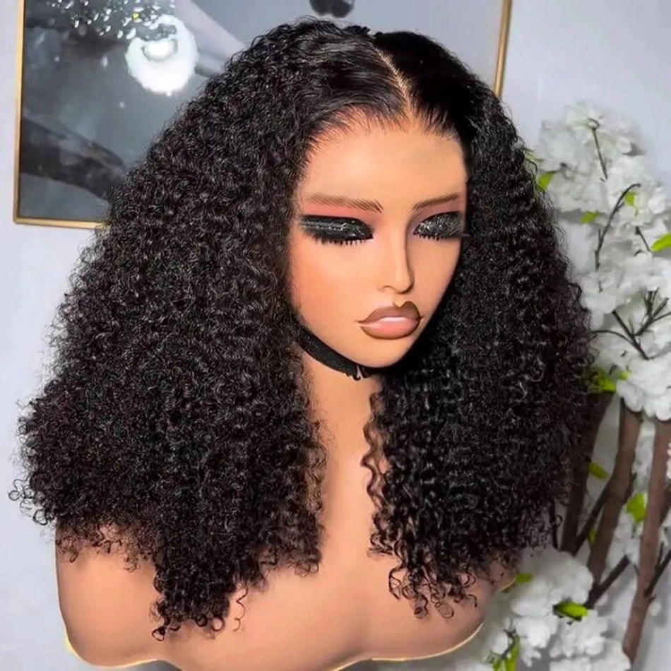 Tuneful 250% Density Double Drawn Kinky Curly Fluffy Human Hair Wigs