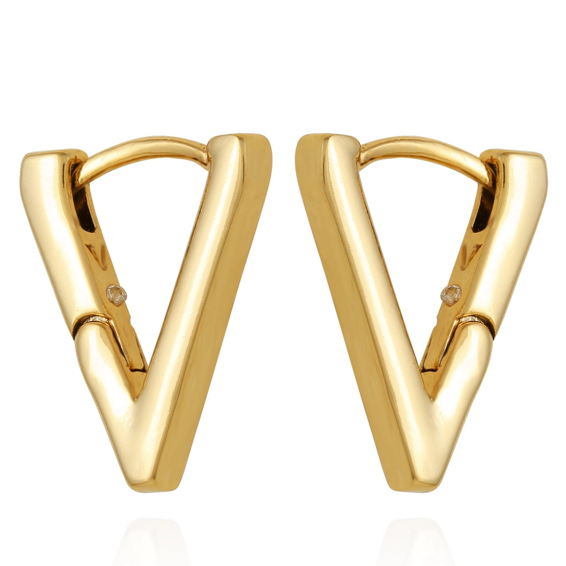 V-Hinge Huggie Earrings