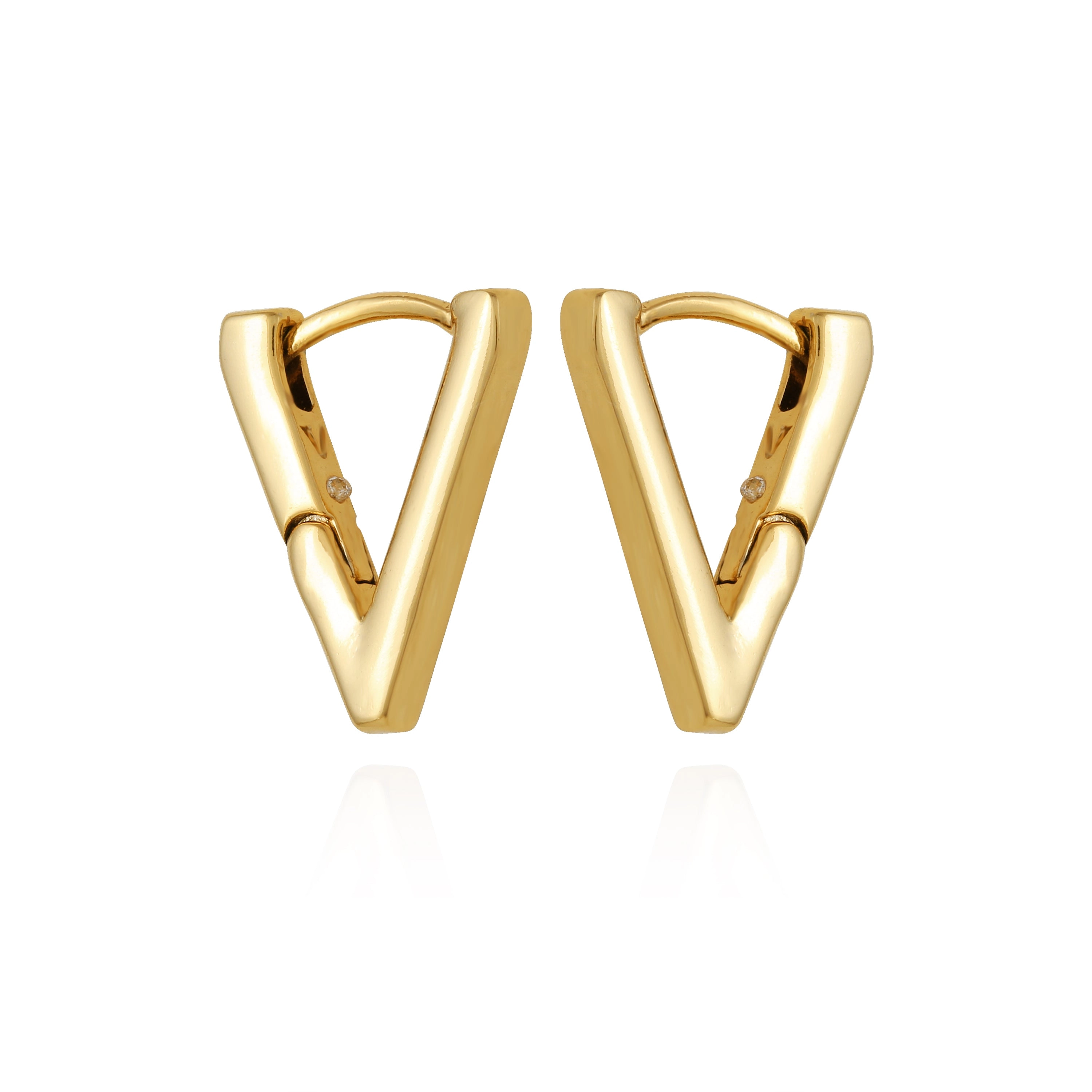 V-Hinge Huggie Earrings