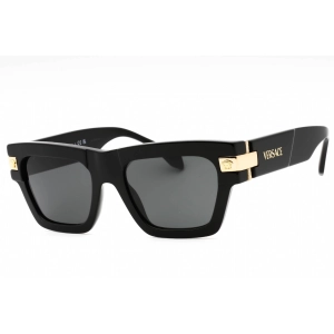 Versace Men's Sunglasses - Black/Gold Plastic Square Full Rim Frame | 0VE4464 GB1/87