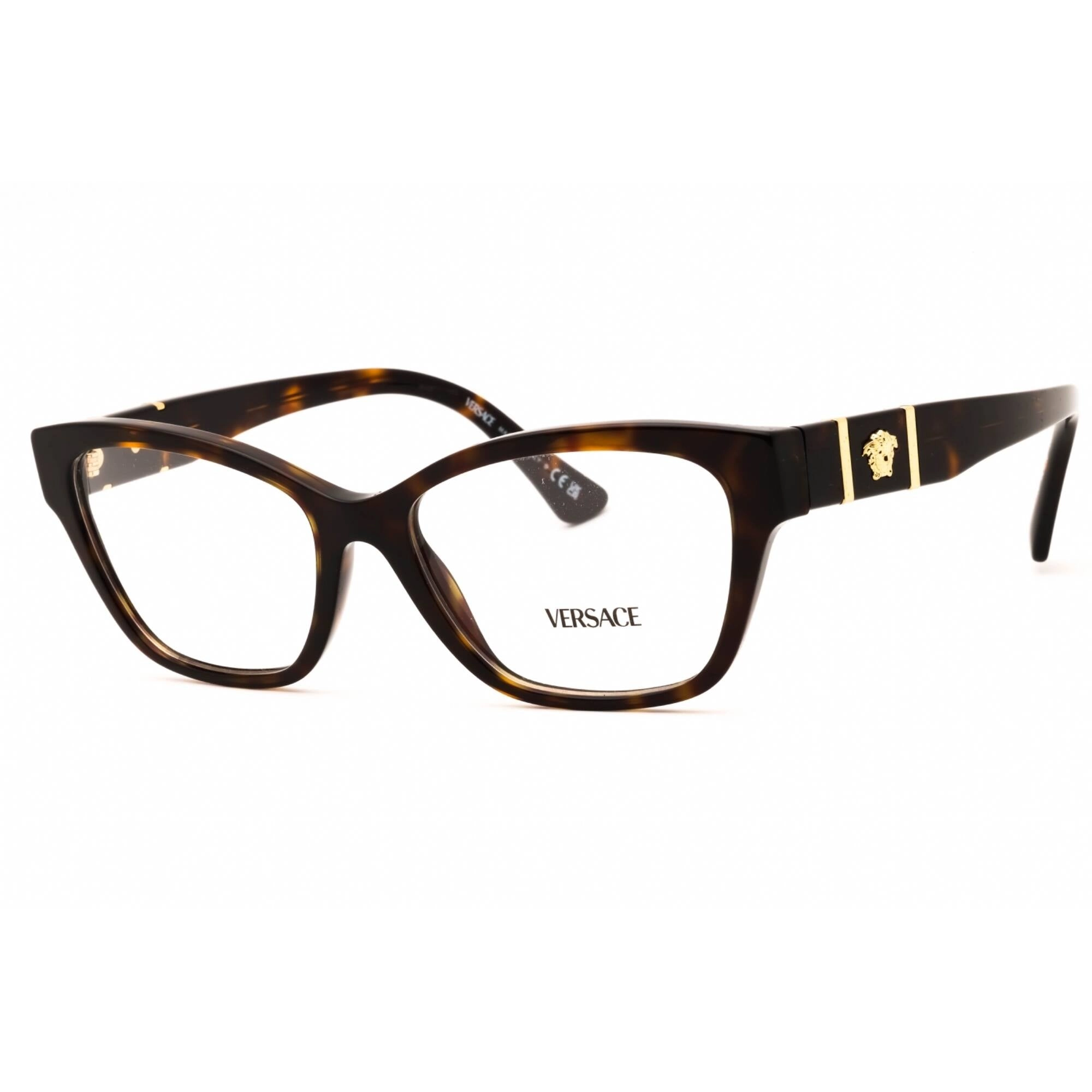 Versace Women's Eyeglasses - Havana Plastic Cat Eye Full Rim Frame | 0VE3344 108