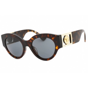 Versace Women's Sunglasses - Dark Havana Plastic Oval Shape Frame | VE4438BF 108/87