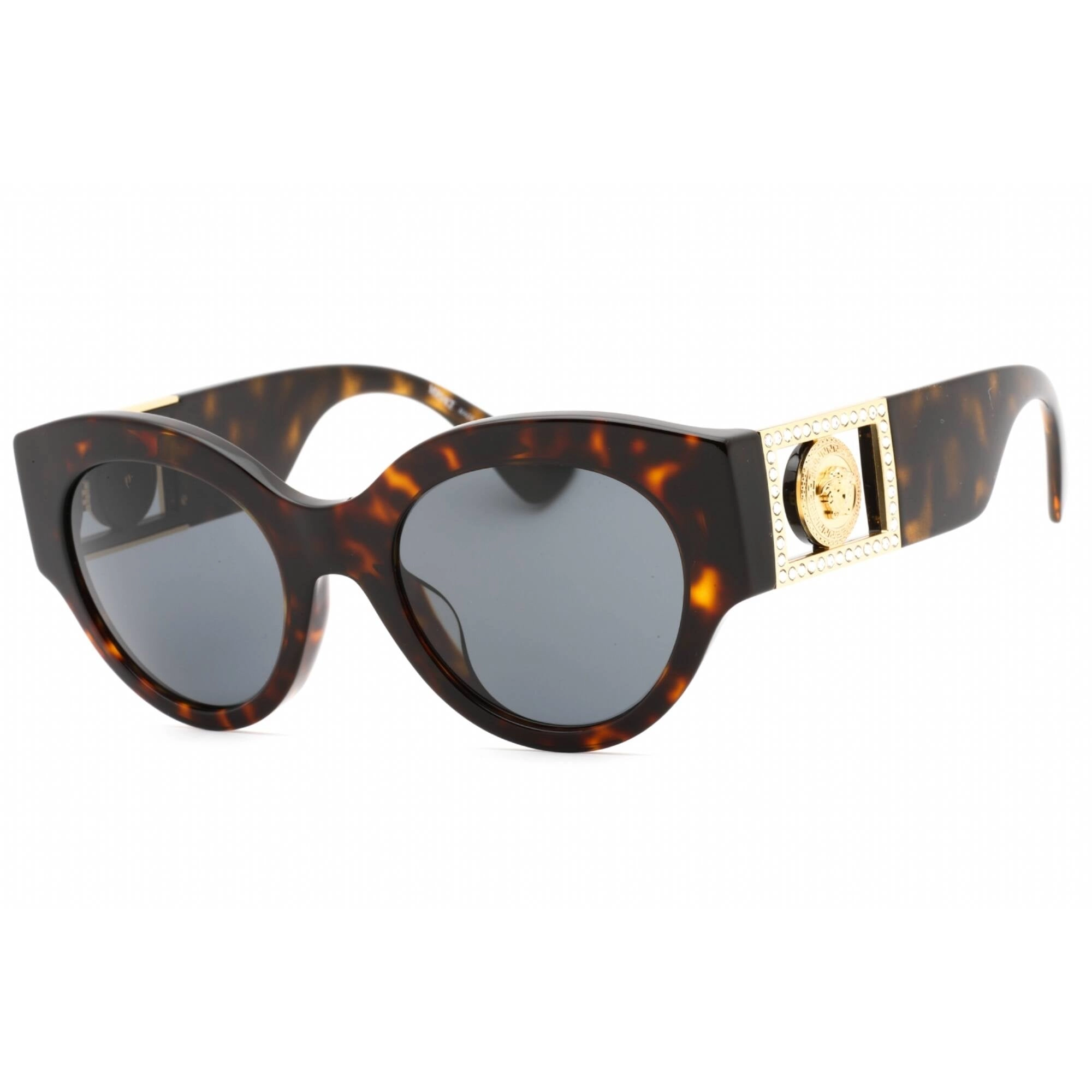 Versace Women's Sunglasses - Dark Havana Plastic Oval Shape Frame | VE4438BF 108/87