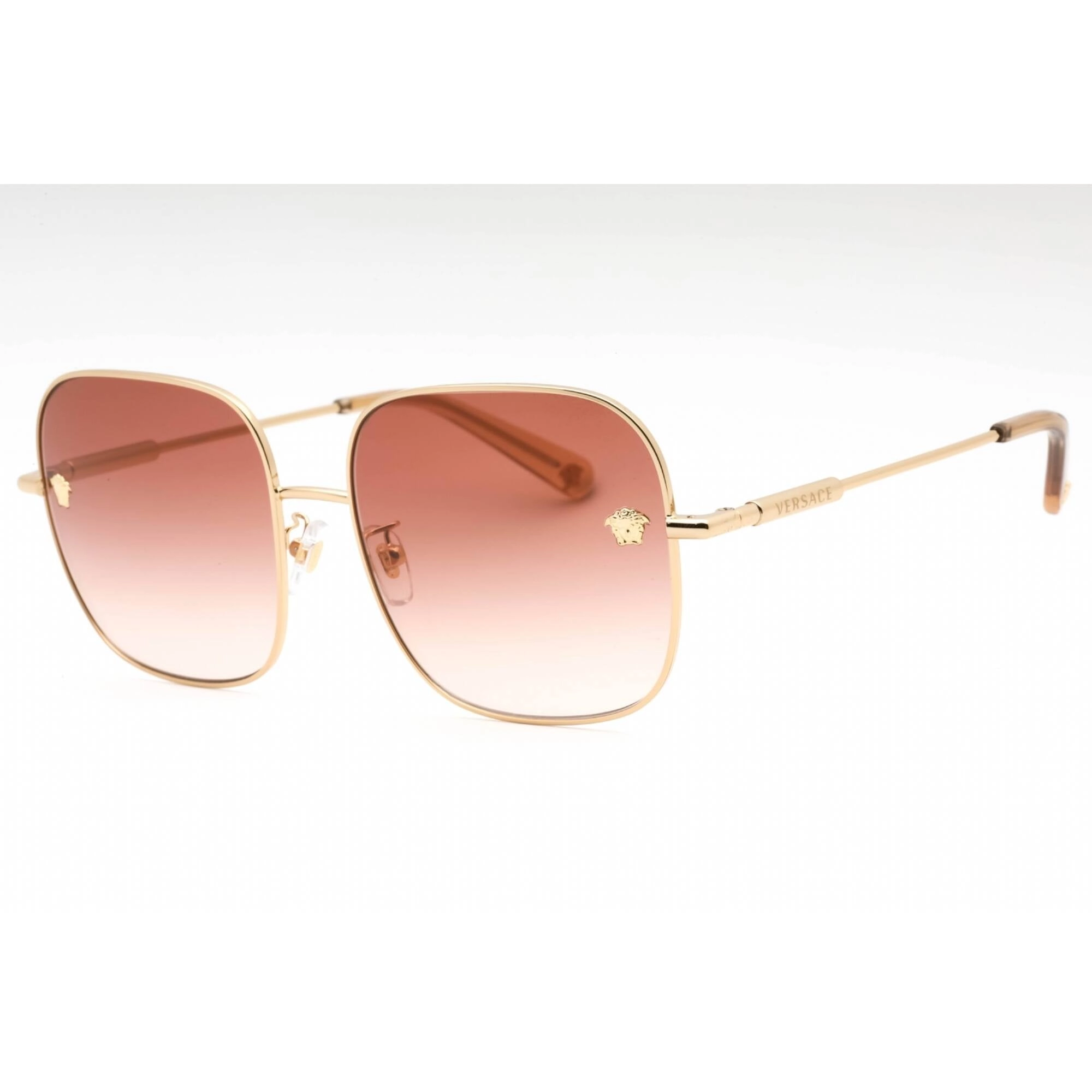 Versace Women's Sunglasses - Gold Square Frame Pink Gradient Lens | 0VE2246D 100213