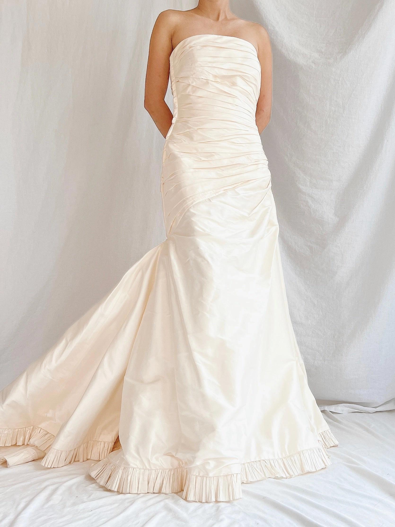 Vintage Pronovias Italian Silk Faille Gown - S/6