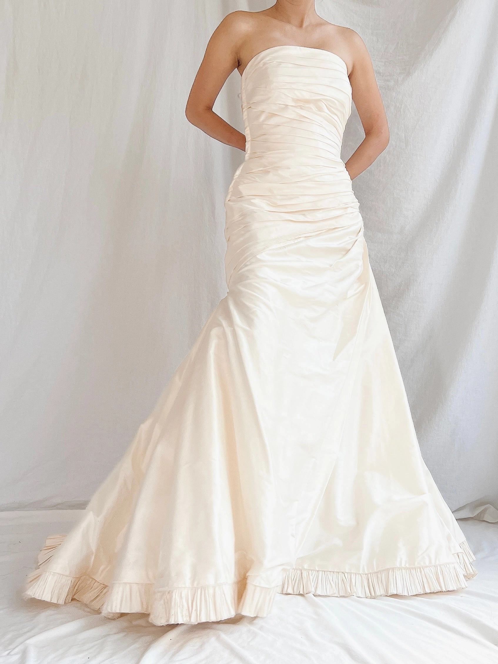Vintage Pronovias Italian Silk Faille Gown - S/6