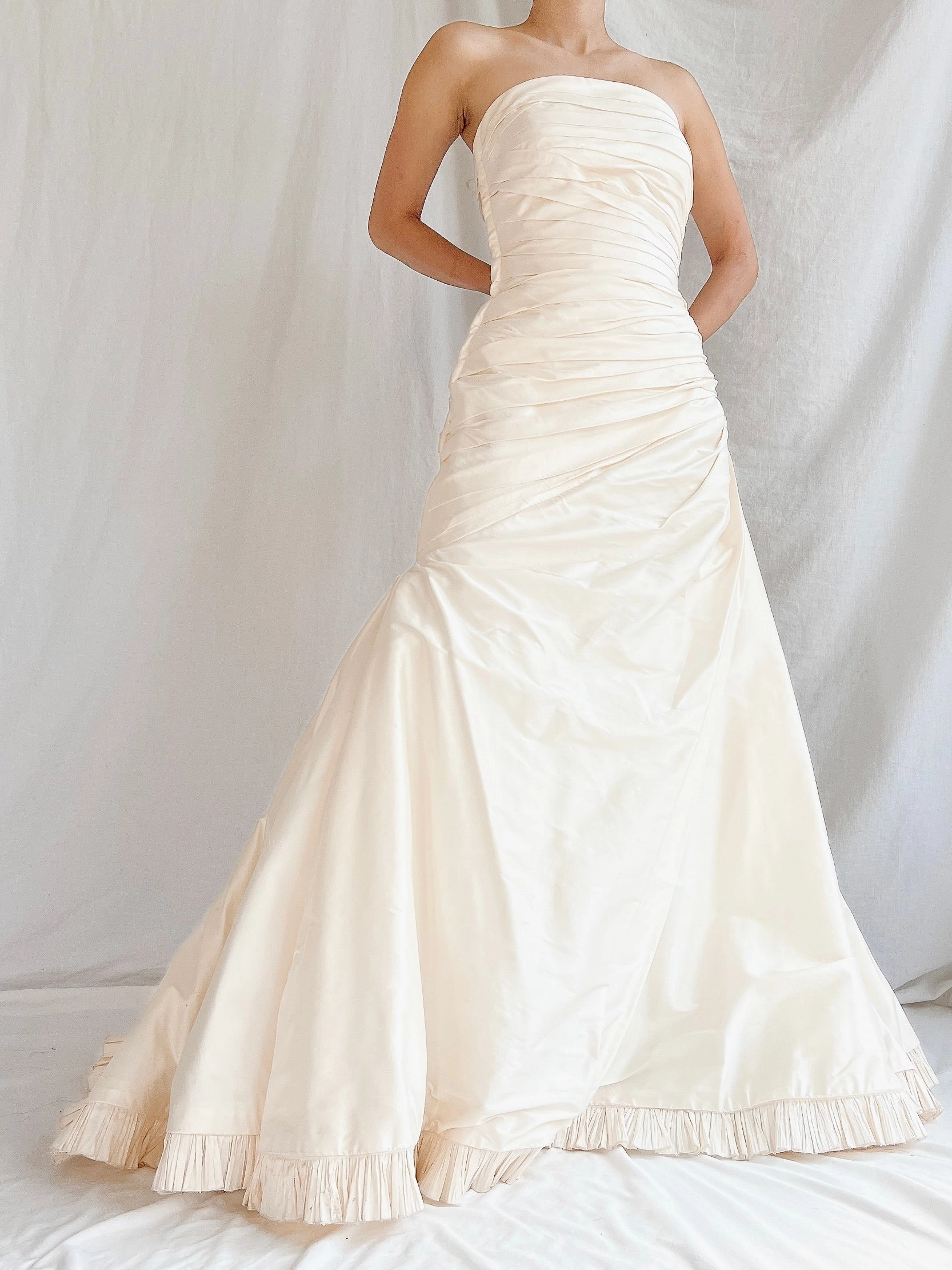 Vintage Pronovias Italian Silk Faille Gown - S/6
