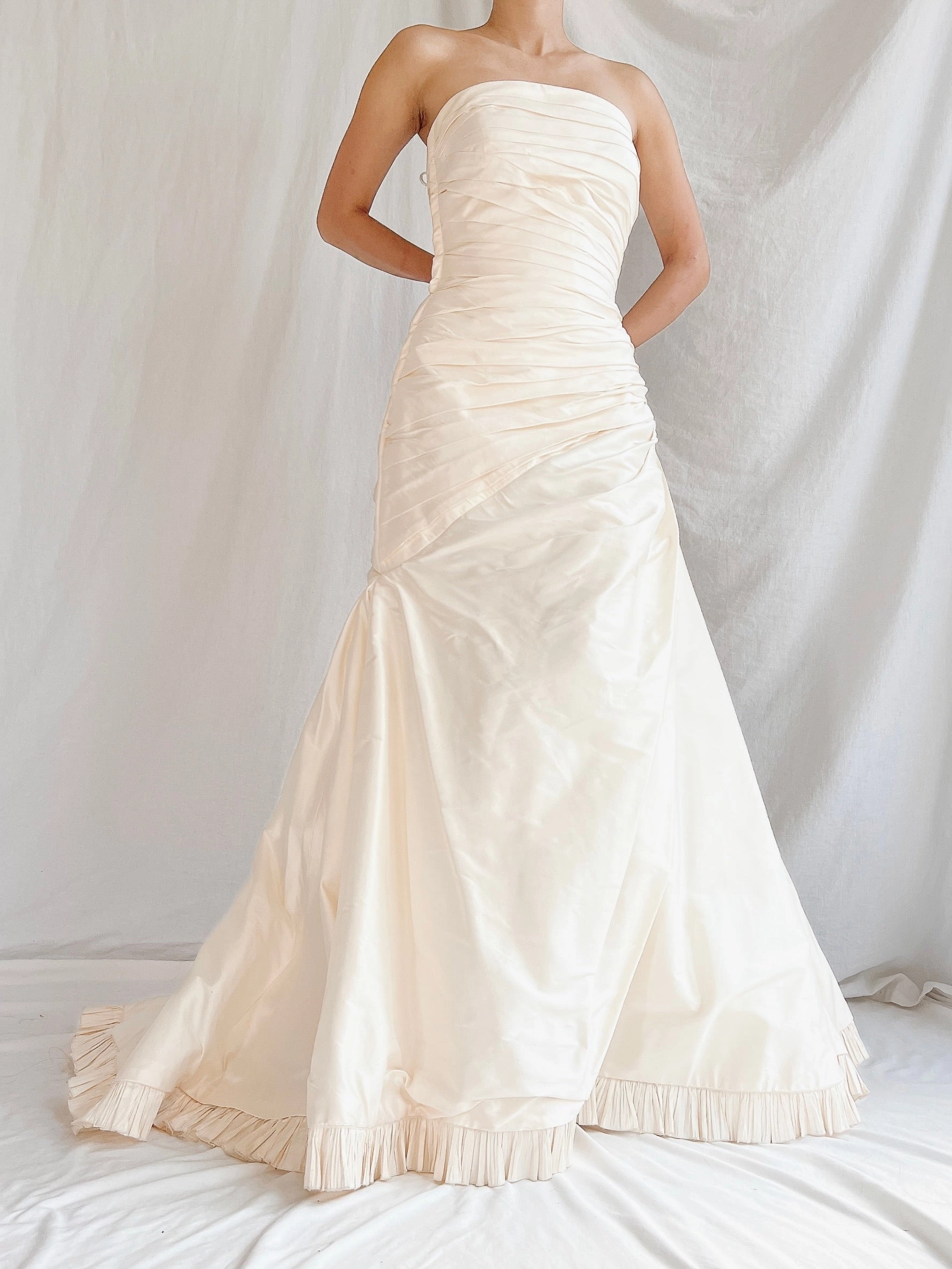 Vintage Pronovias Italian Silk Faille Gown - S/6
