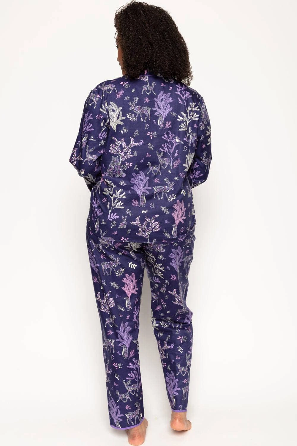 Violet Forest Animal Print Pyjama Pants, Size UK 8