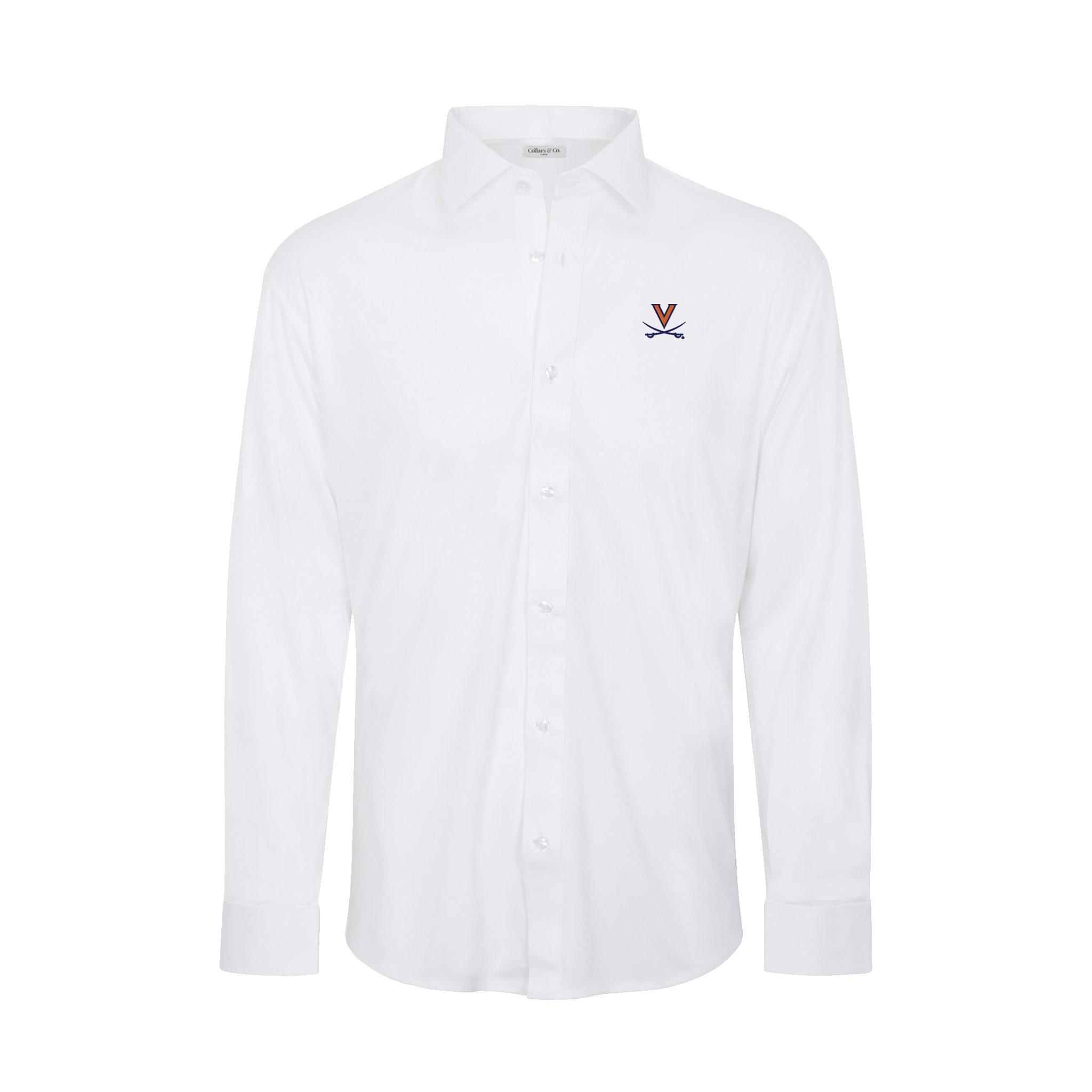 Virginia Quattro Flex Dress Shirt with Semi-Spread Collar White