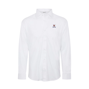 Virginia Quattro Flex Dress Shirt with Semi-Spread Collar White