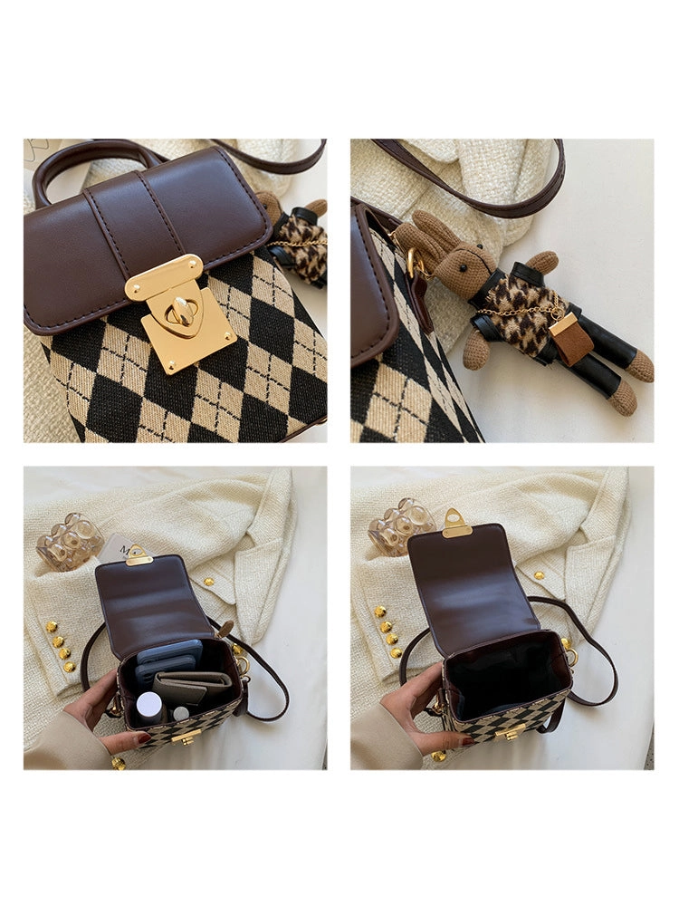 Women's Crossbody Bag Small Purse with Cute Pendent