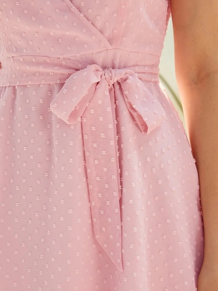 Women's Ruffles Sleeve V-neck Casual Dress